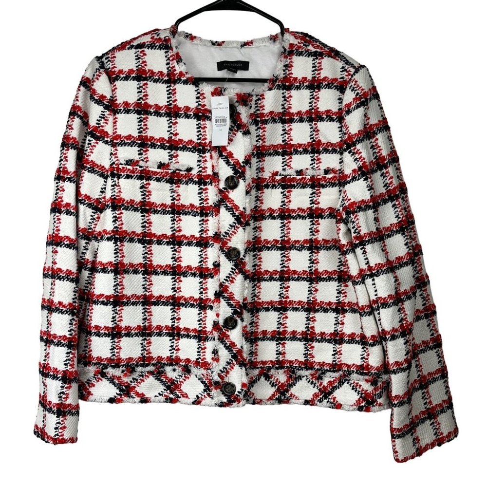 Ann Taylor Tweed Blazer Jacket NWT SIZE 14 LINED